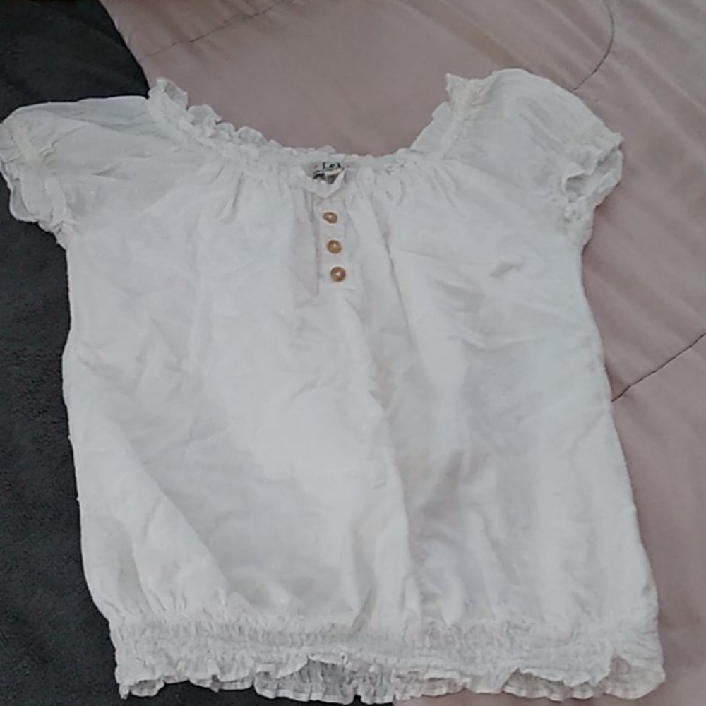 White peasant top GIRLS XL 14/16 OR JRs S!